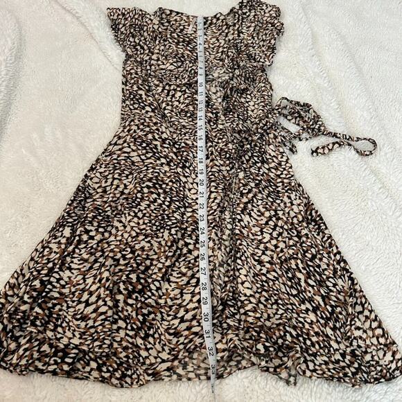 Free People Women's French Quarter Mini Wrap Dress‎ Size M Brown Summer Feminine - Picture 3 of 6